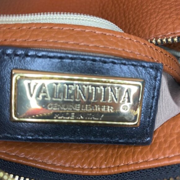 Valentina Leather Backpack in Rich Orange and Black - Picture 12 of 13